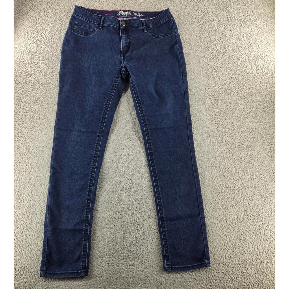 Rock 47 by Wrangler Jeans Womens 31 Blue Mid Rise Skinny Dark Wash Western